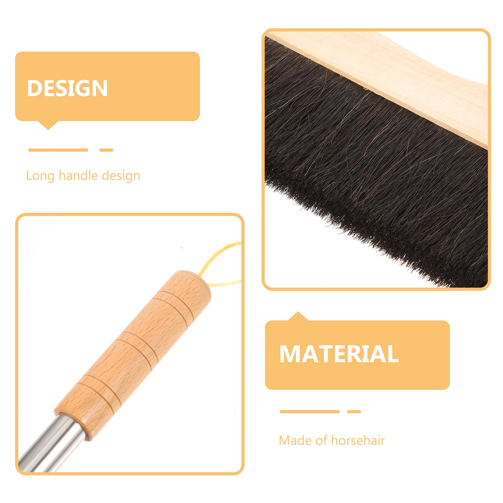 

Metal Handle Wood Broom Wooden Horsehair Household With Kitchen Heavy Duty
