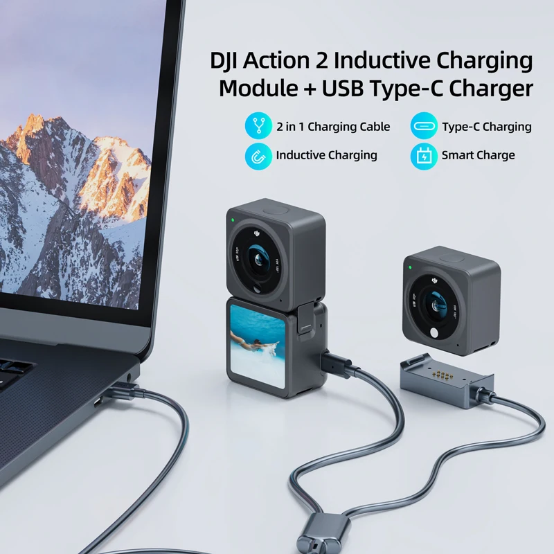 

Action 2 Magnetic Charging Cable Type C USB 2.0 Fast Charger Wire Bottom Base Holder For DJI Action 2 Sports Camera Accessories