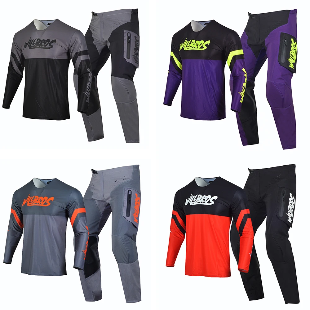 

Willbros MX Flexair Mach Jersey Pants Combo Motocross Dirt Bike Offroad Racing 4 Way Stretch With Pocket Gear Set BMX Enduro MTB