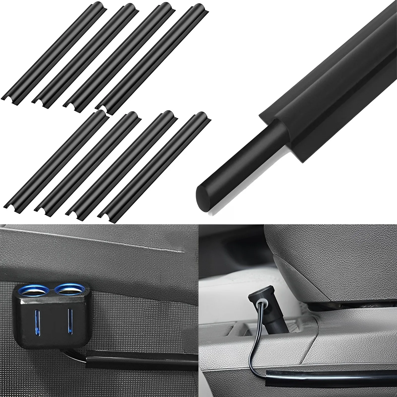 

4/8Pcs Car Interior Cable Line Sleeve Protector Data Cable Organizer Clamp Universal Hidden Wire Cover Clip Auto Accessories