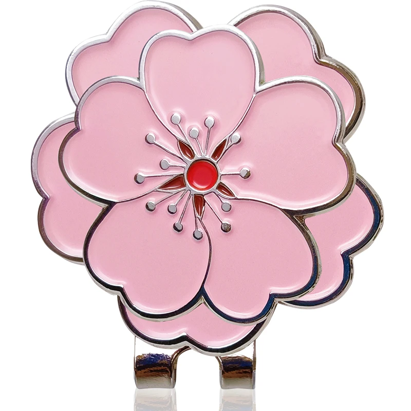 

Golf hat clip Mark with magnet pink flower Golf Mark brand new ball standard accessories