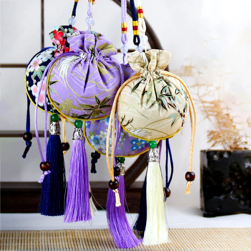 

Brocade Tassel Brocade Sachet Carry on Purse Brocade Sachet Pendant Sachet Mosquito Repellent Purse Jewelry Bag