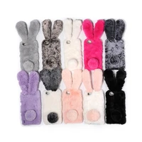 rabbit ears warm plush fur cases for huawei p8 p9 p10 plus p20 p30 pro p40 lite e nova 4e 3e soft phone case bling dimand shell