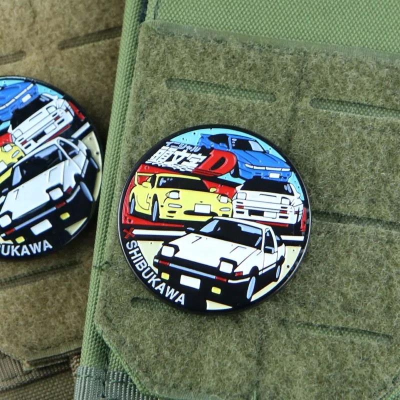 Оригинальный D гоночный Металлический патч шибукава аниме тактические значки