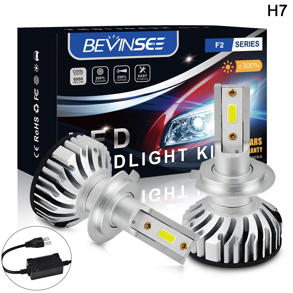 

Bevinsee H7 H11 LED H10 9005 HB3 9006 HB4 LED Headlight Bulbs 50W 6000LM 12V H16JP H8 H9 Car Headlamp 2pcs Auto Lights Bulbs