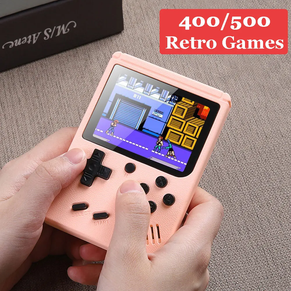 

Portable Mini Handheld Video Game Consoles 8-Bit Colorful LCD Built-in 400 / 500 Retro Games for Kids