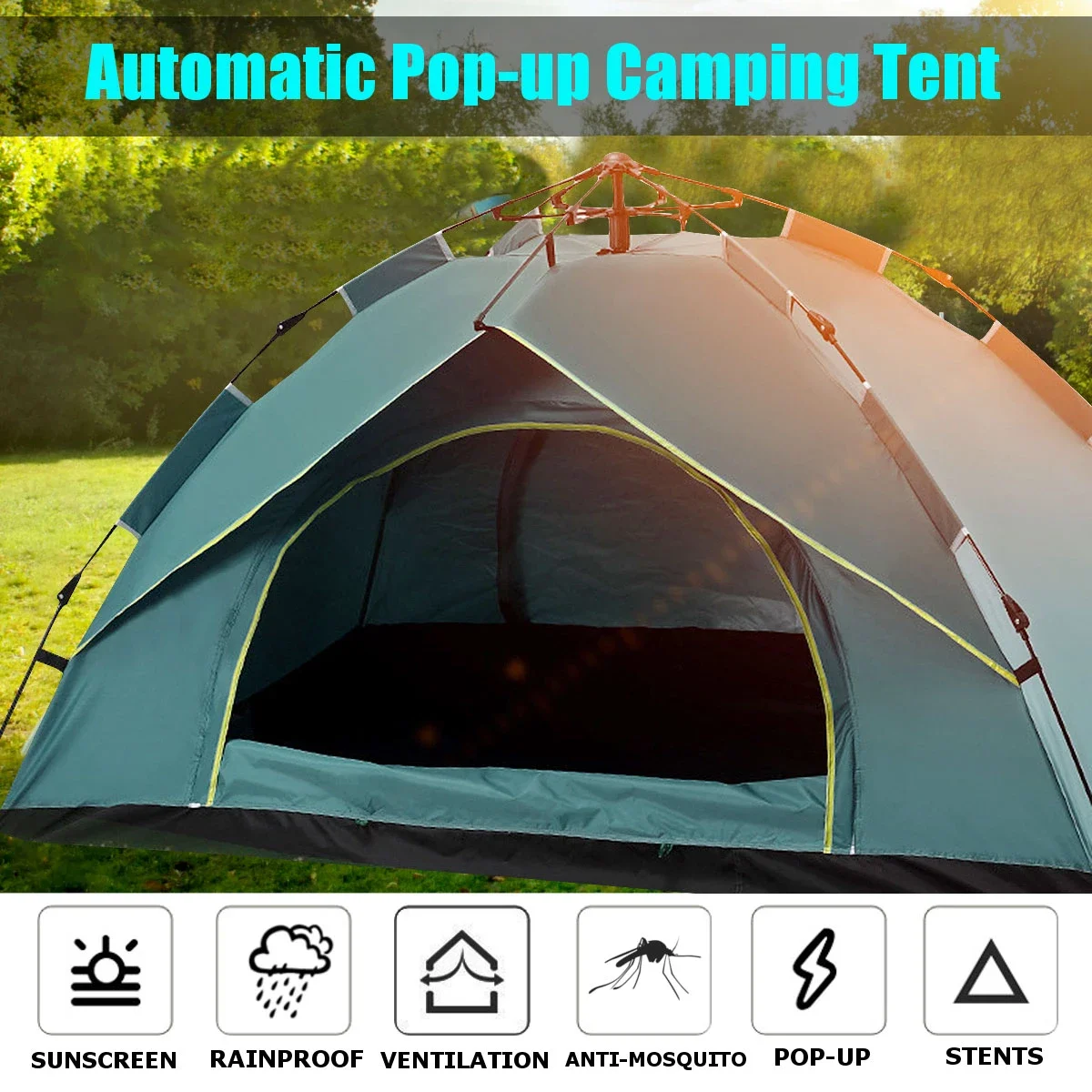

4 Person Folding Automatic Tent Waterproof Sturdy Four-Season Beach Fishing Tents Quickly Open Outdoor Camping Gear