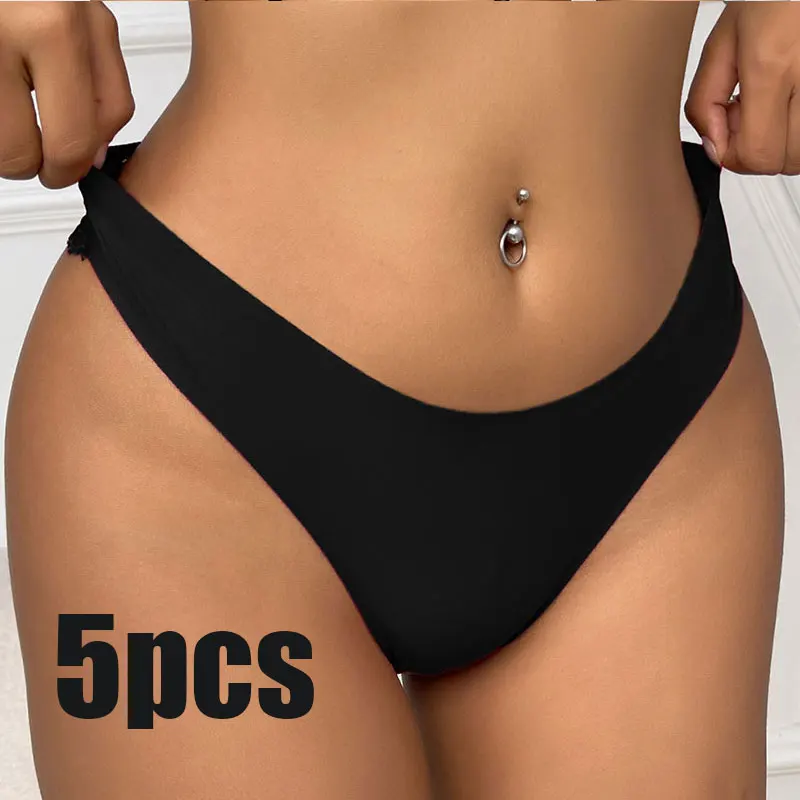 

SALSPOR 5 шт./комплект пикантные кружевные трусики со средней талией из чистого хлопка промежность ледяные шелковые дышащие бесследные удобные женские трусики