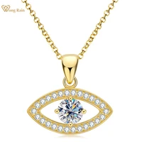 wong rain 925 sterling silver 1 ct vvs1 real moissanite gemstone 18k yellow gold marquise pendent necklace fine jewelry with gra