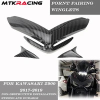 mtkracing for kawasaki z900 z 900 2017 2019 front fairing aerodynamic winglets front beak nose cone extension cover extender