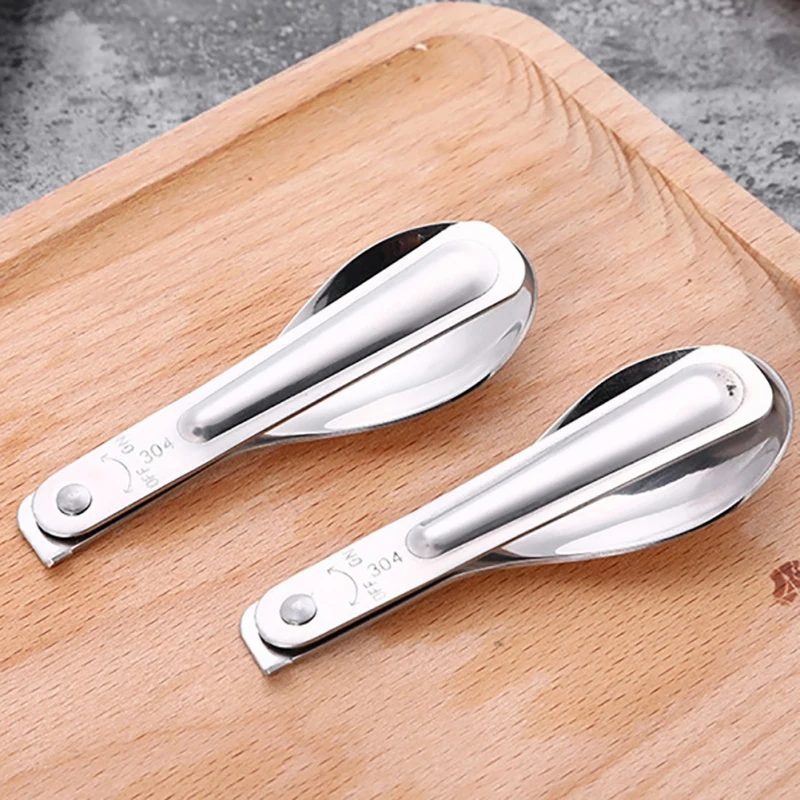 

Picnic Folding Spoon 304 Stainless Steel Spoon Kitchen Outdoor Cooking Utensils Travel Hiking Kitchen Tool 1 Piece