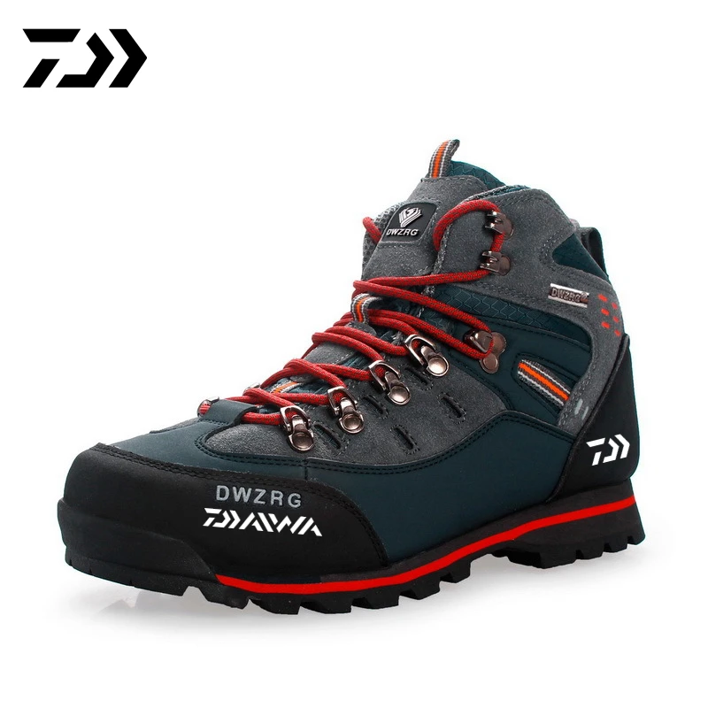 

fishing shoes Hiking Waterproof Durable Casual Climbing Fishing Boots Outdoor Sports Lace-Up Round Toe Trekking Sneakers
