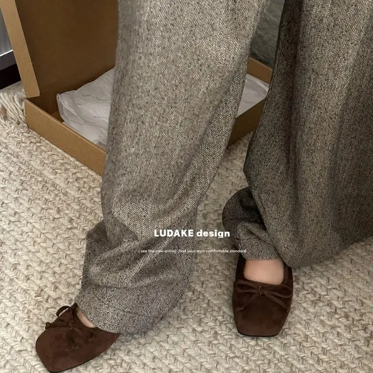 Женская обувь 2024 балетки на плоской подошве с бантом женская осенняя неглубоким