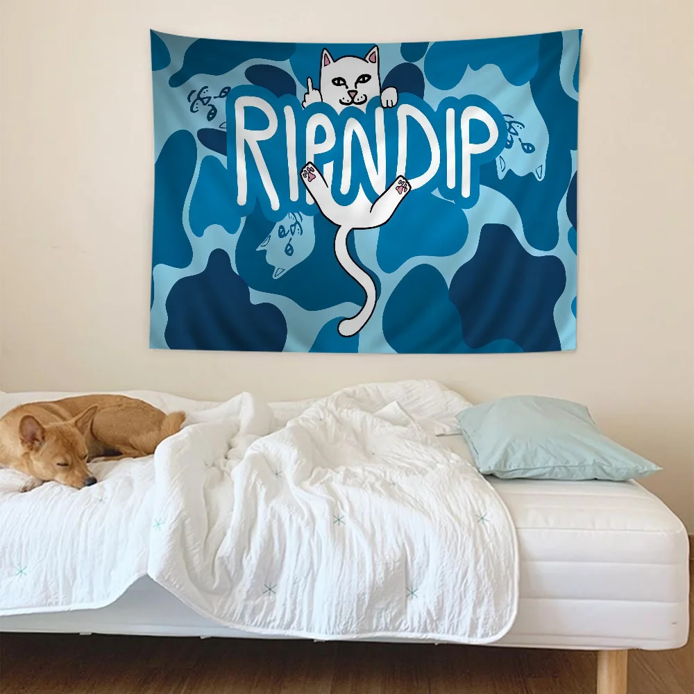 Cat R-Ripndips Hippie Wall Hanging Tapestries For Living Room Home Dorm Decor Art