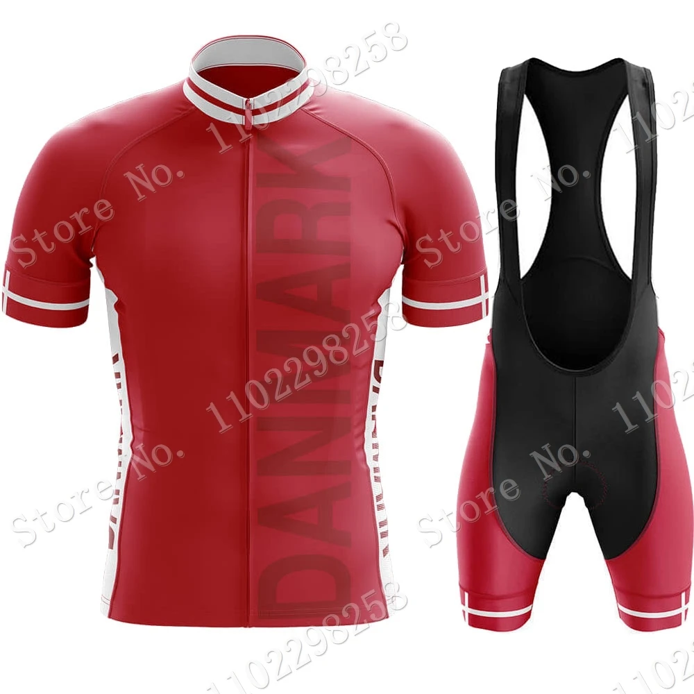 Красный Джерси для велоспорта национальной сборной Дании 2023 комплект датской