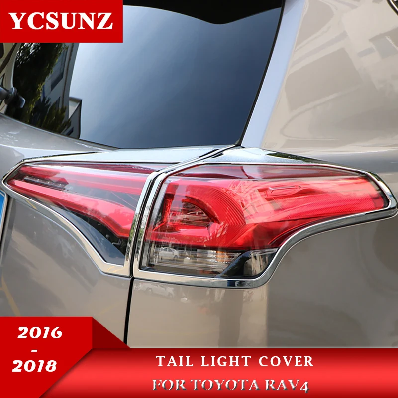 

ABS Chrome Tail Light Cover Trim For Toyota Rav4 2016 2017 2018 Car accessories rear lamp hood Ycsunz