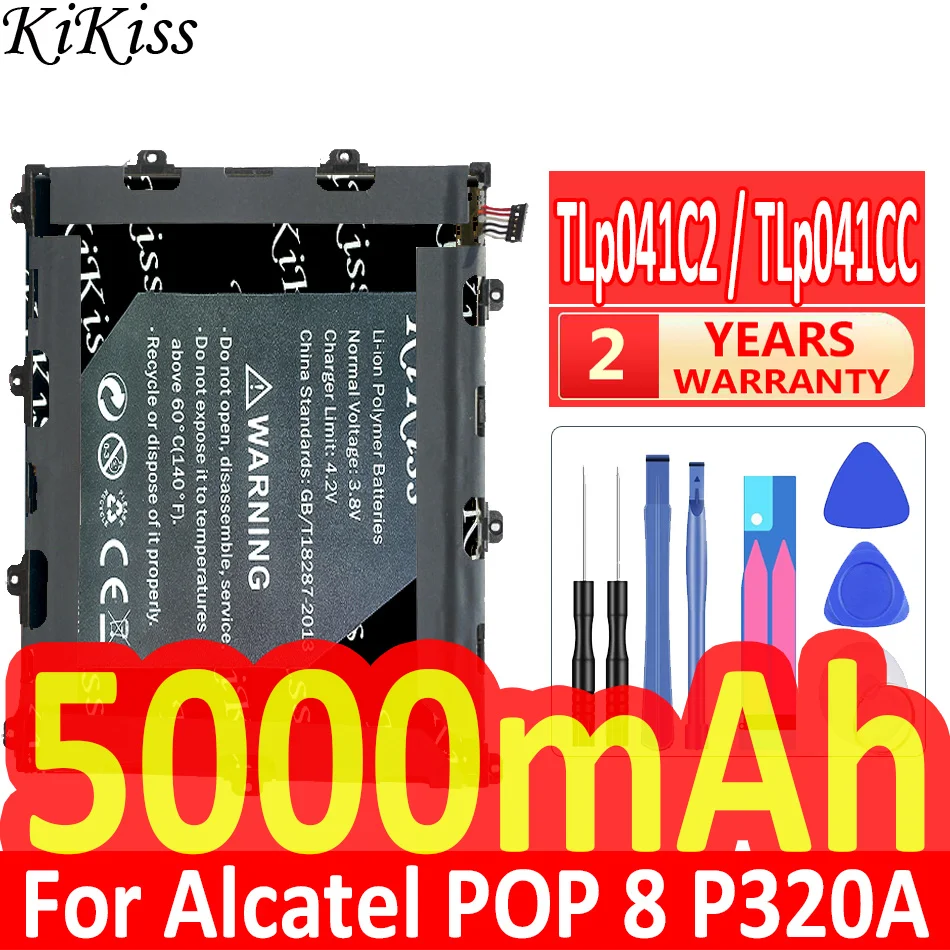 

KiKiss 5000mAh Battery TLp041C2/TLp041CC for Alcatel OneTouch One Touch POP 8 POP8 P320A P321 P320 P320X Batteries