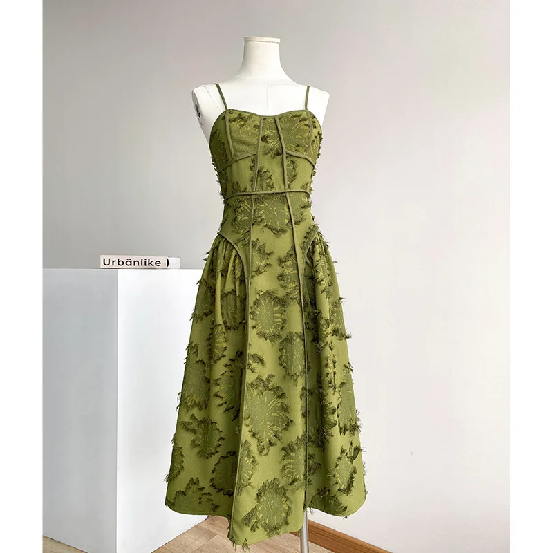 

2022 Retro Design Sexy Sling Dress French Temperament Fashion Dress