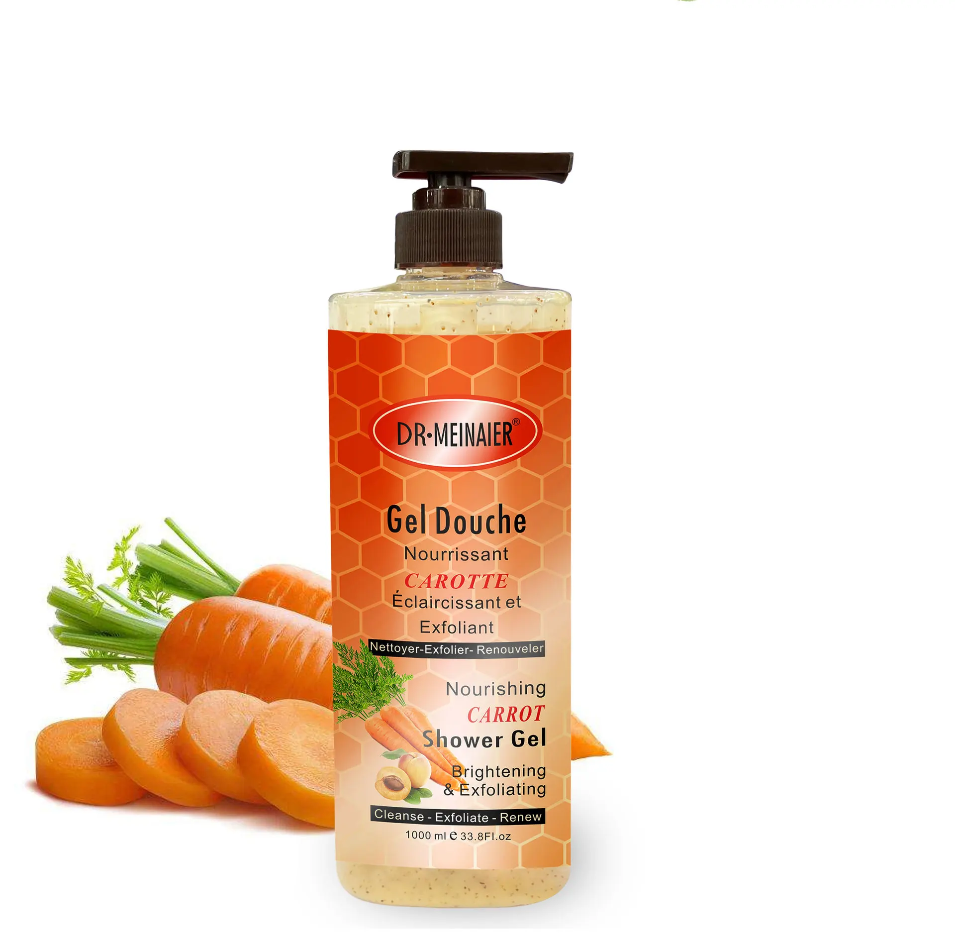 

Carrot Scrub Shower Gel Deep Cleansing Nourishing Peeling Chicken Skin Brightening 1000ml Fast Whitening Clean Skin Care Bod