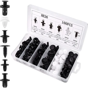 100Pcs Mixed Car Clips Fastener Screws Push Retainer Pin Rivet Bumper Door Trim Panel Retainer Fastener Kit Car Accessories