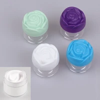 12 pieces 20g plastic cosmetic cream containers with rose shaped screw caps empty makeup sample jars lip balm pot jar