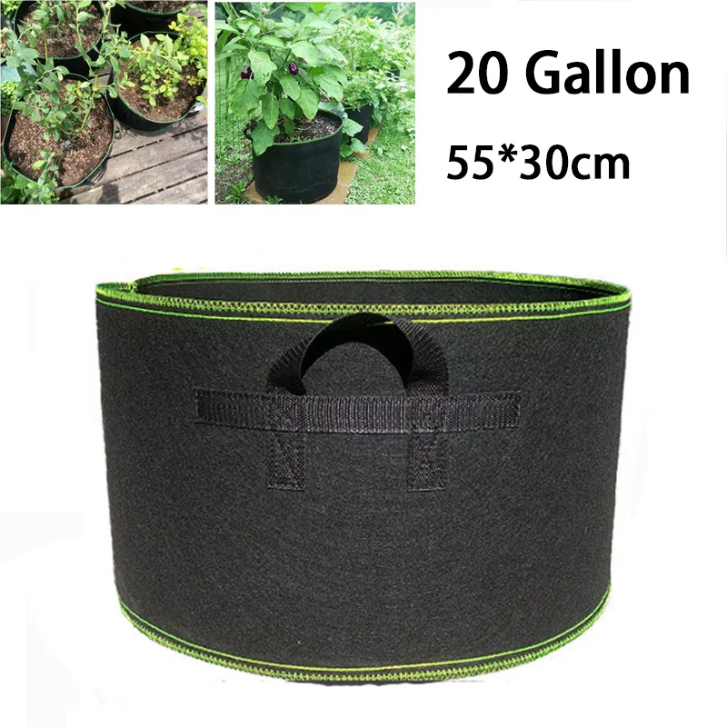 

20 Gallon Hand Held Plant Grow Bags Fabric Pot Vegetables Flower Bags Plant Growing Container Gardening Tools Jardim Orchard