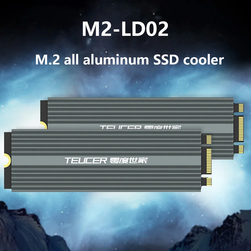 

TEUCER M2-LD02 Aluminum Alloy M.2 SSD Heat Sink 9mm M2 2280 Solid State Hard Disk Heat Radiator with Thermal Pad