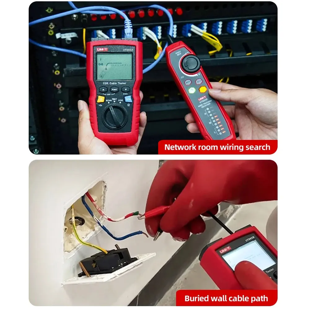 Фото Кабельный тестер UNI-T TDR UT685A KIT, локатор сетевых кабелей, трассировщик проводов, детектор, тестер LAN для RJ45, RJ11, поисковик линий №4
