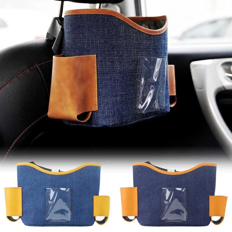 

Car Backseat Storage Bag Auto Denim Rear Seat Organizer Automobile Back Seat Storage Bag For Storing Wallet Tissue Bottles