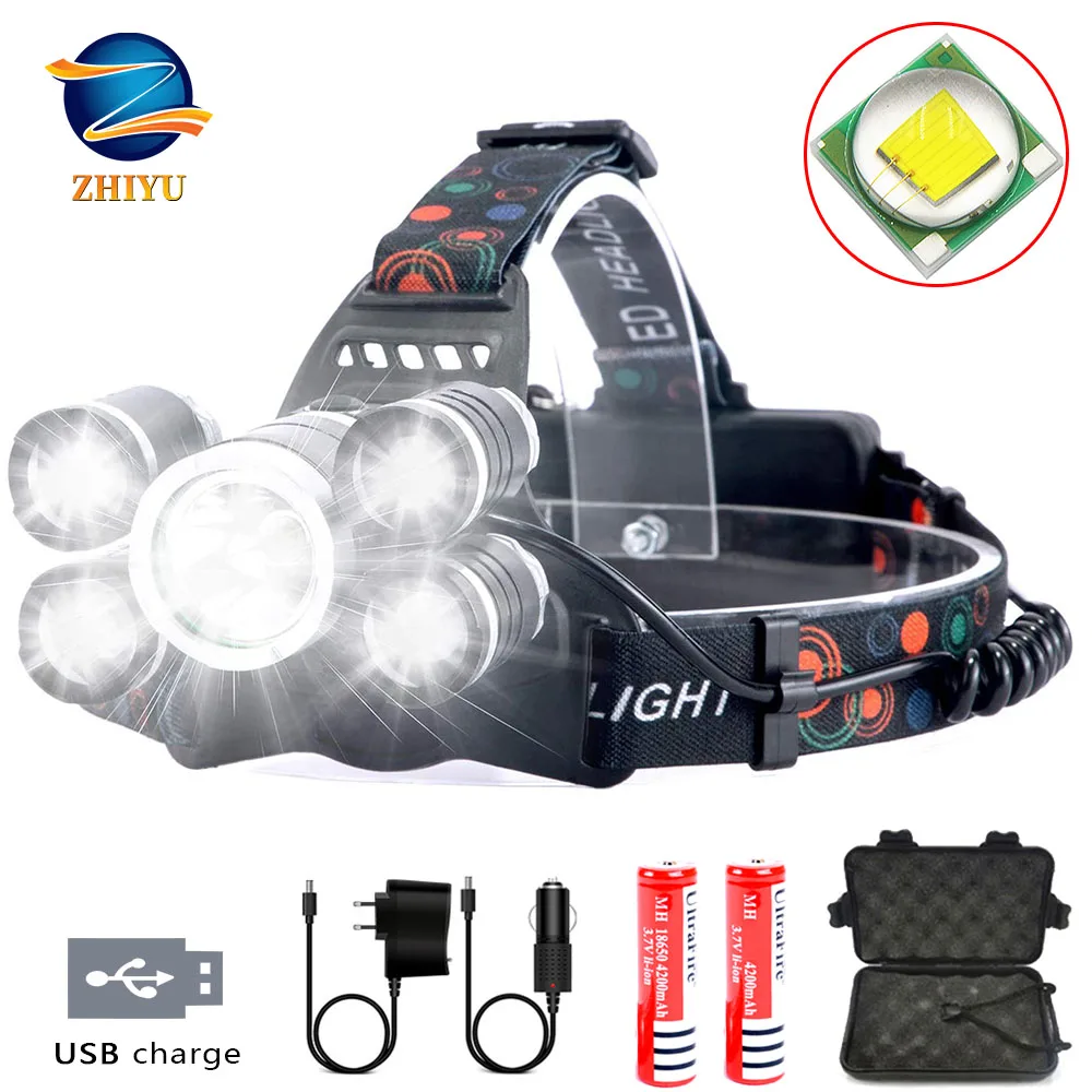 

Headlamp Rechargeable LED Headlight 4 Modes, LED Waterproof Work Headlight, Brightest Flashlight ,for Camping,Hiking, Fishing