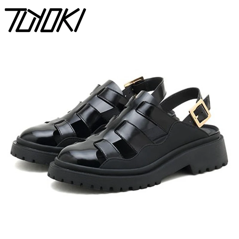 

Tuyoki 2022 Women Sandals Real Leather New Roman Woman Summer Shoes Fashion Daily Club Shoes Ladies Footwear Size 34-40