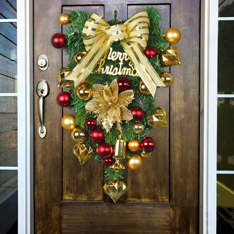 Christmas Hanging Fake Fir Garland Front Door Wreath Decoration Wall Luxury Window Outdoor New Year Navidad Home Decoration 2023