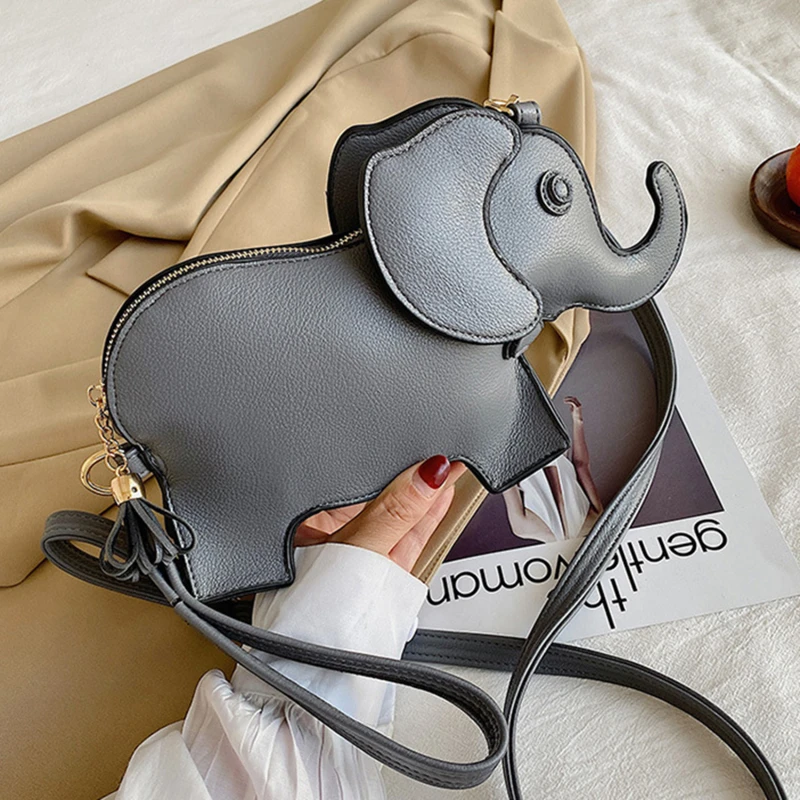 

Новая креативная забавная сумка через плечо в форме слона для женщин, мультяшная сумка через плечо, кошельки для телефона, сумка для монет, сумка-мессенджер