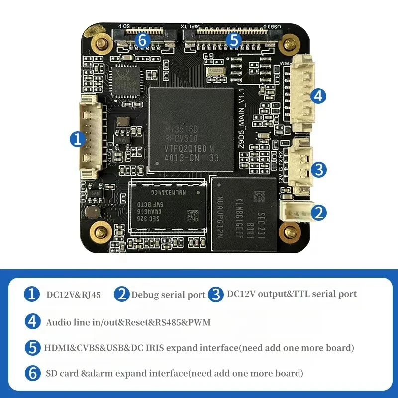 Модуль камеры IMX664 0 0005 Starlight с поддержкой AI ISP USB / CVBS/Auto Iris/TF