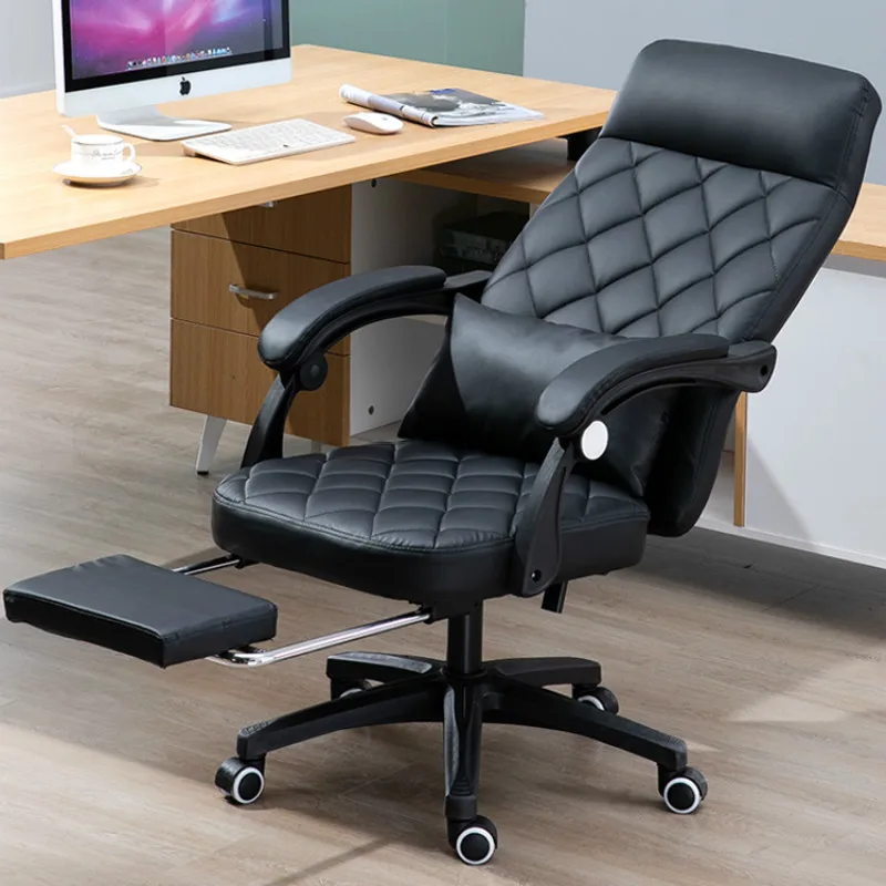 

Genuine Leather Office Chair Home Computer Chair Silla Gamer PU Comfortable Swivel Gaming Chair Silla Oficina Cadeira Furniture