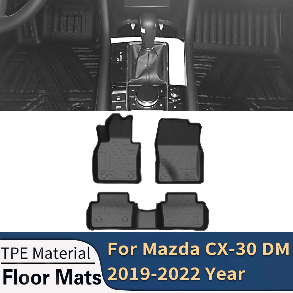 

Автомобильные коврики для Mazda CX-30 DM 2019-2022, всесезонные коврики из ТПЭ без запаха, водонепроницаемые коврики для подноса, аксессуары для интерьера