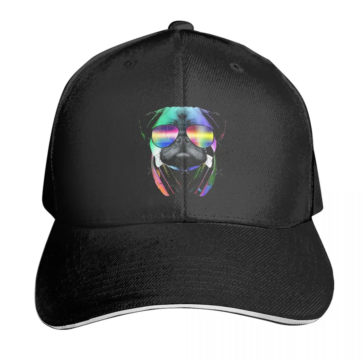 

Music Love Pug Casquette, Polyester Cap Retro Practical Curved Brim