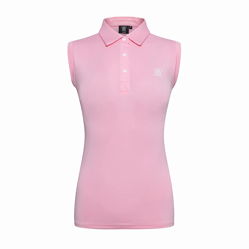 Summer new golf apparel ladies tops sleeveless T-shirt GOLF outdoor sports fashion standing collar shirt