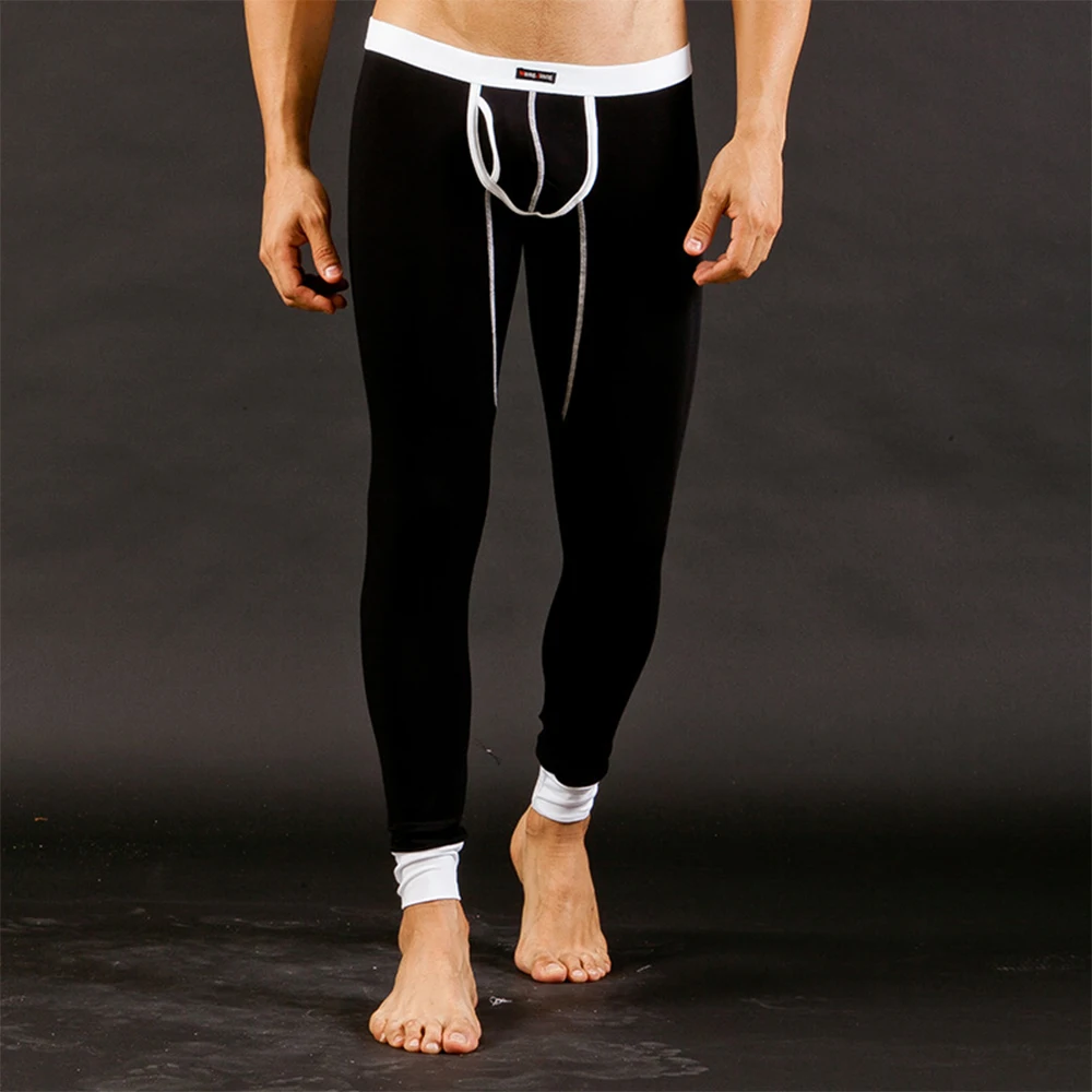 

2022 Hot Mens Winter Thermal Pants Long Johns Cotton Low Waist Men Sexy Underwear Boy Sissy Elastic Underpants Sleep Bottoms