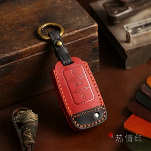 Leather Key Case Cover For VW Jetta MK6/MK5 POLO Golf GTI Beetle Passat Tiguan Bora Skoda Fabia Octavia seat Leon Altea Ibiza