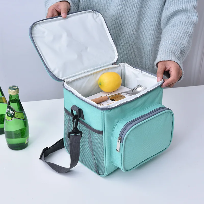 

Portable Thermal Cooler Bag Picnic Food Beverage Drink Fresh Keeping Organizer Insulated Lunch Box Zipper Tote Accessories Case