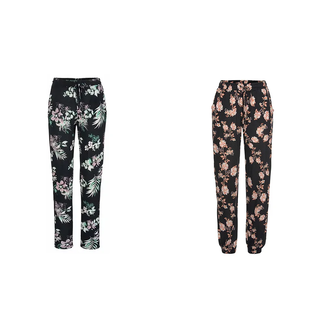 

Women Trousers Slips-On Panty Boho Beach Lightweight Push Up Pant Summer with Pockets Straight Leg Trousers Fitness Yoga