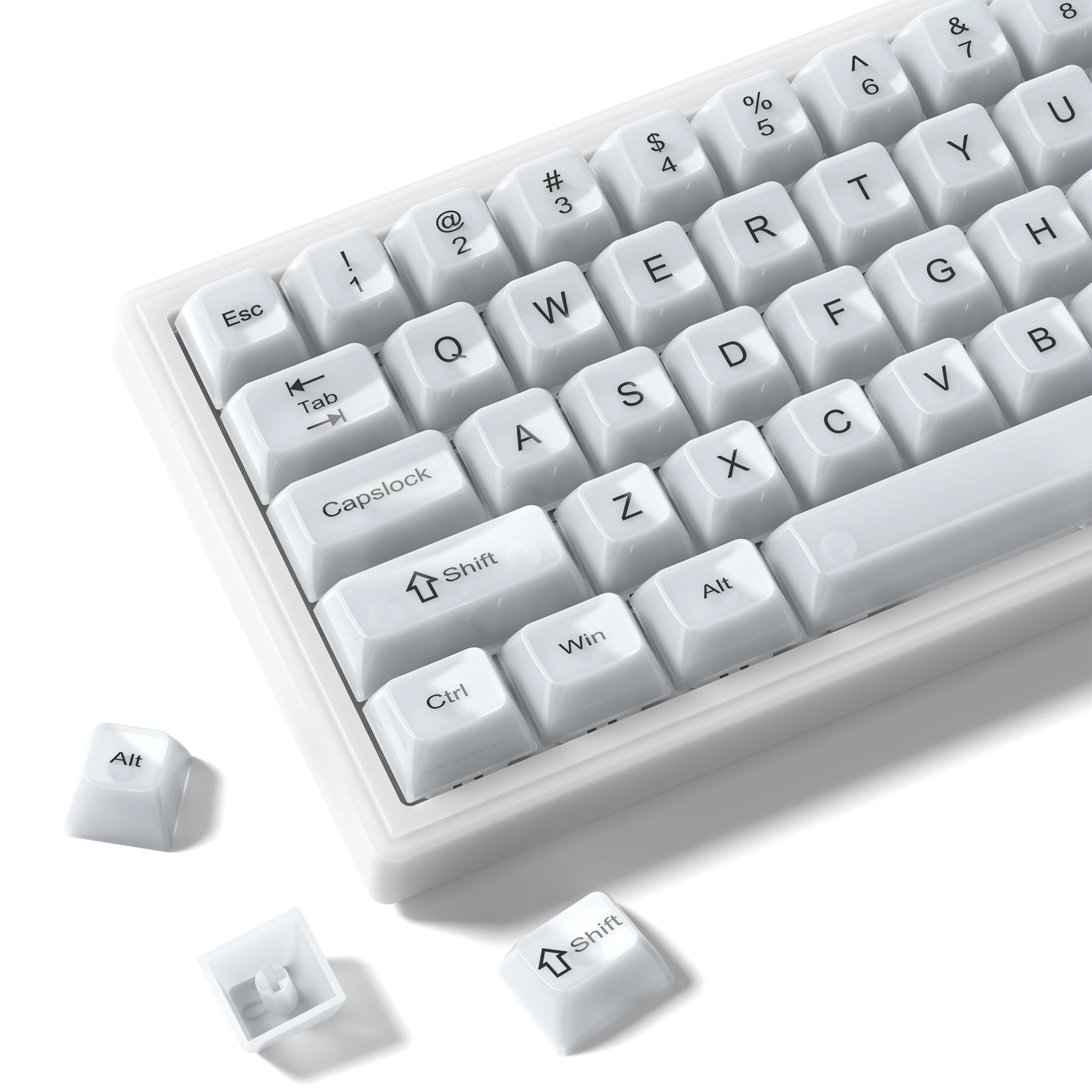 115-клавишные противотуманные белые прозрачные колпачки для клавиш Crystal PC Keycap RGB