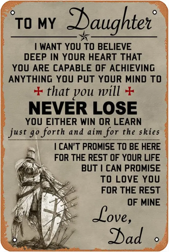 Muecddoa Knight Templar Плакат To My Daughter Холст Настенный Художественный Принт Винтаж