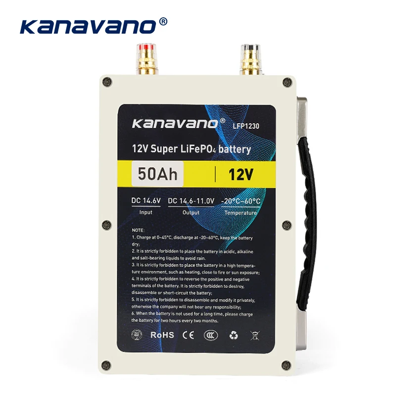 

12 В 50 Ач Перезаряжаемый Аккумулятор LiFePO4 встроенный 12,8 В 50 А BMS для гольфа резервная энергия солнечной энергии с USB + 6A EU/US зарядное устройство