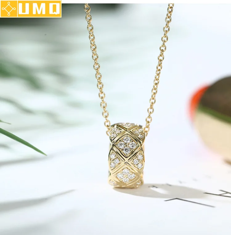 

14k Yellow Gold Necklace Natural Diamond Pendant with Pendants Rose Fine Fashion Jewelry Office Round Gold Necklace for Luxury