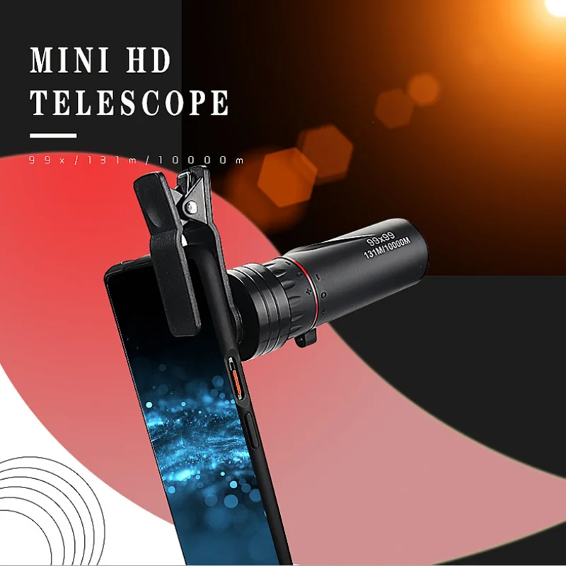 

99x99 High Magnification High-definition Mobile Phone Camera Monoculars Low Light Night Vision Non-infrared Pocket Telescope