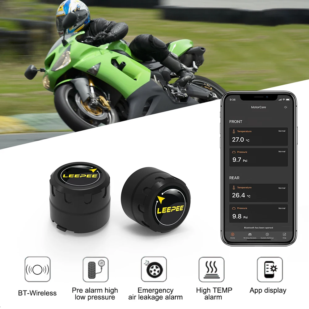 

Система контроля давления в шинах, совместимая с Bluetooth 4,0 5,0, Android/IOS