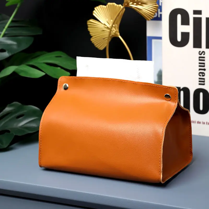 

Simple Tissue Case Box Container Leather Retro Toilet Pumping Box Car Towel Napkin Papers Bag Holder Box Case Pouch Table Decor
