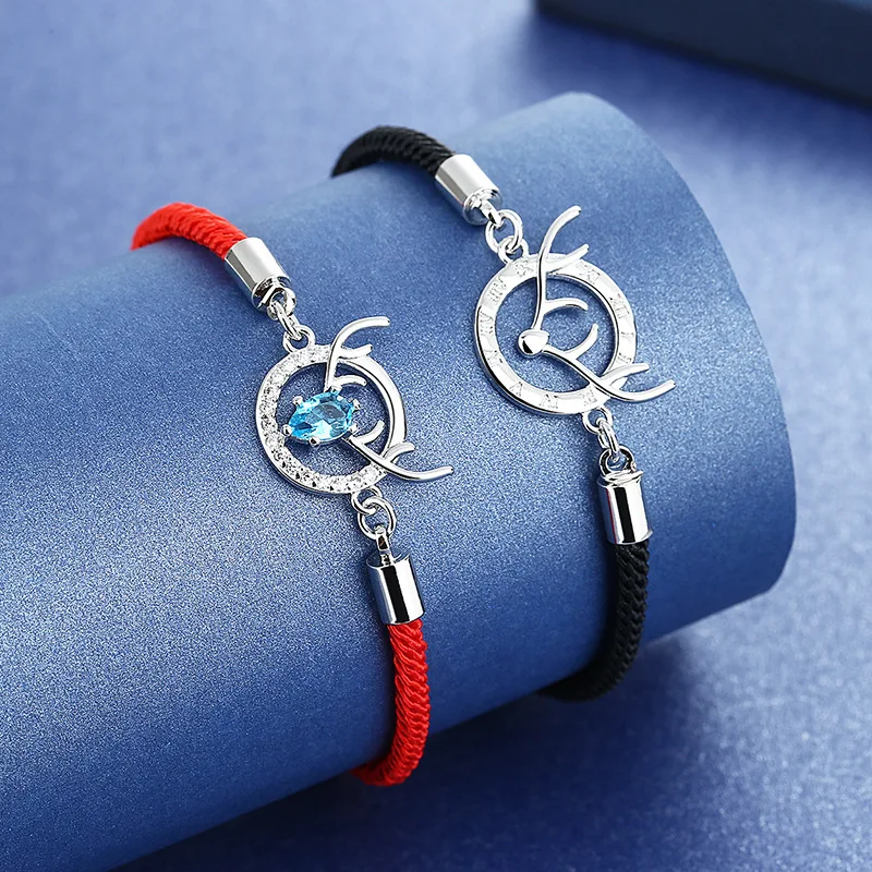 

New Hot Creative 925 Sterling Silver Exquisite Forest Series Antler Woven Bracelet Fashion Wedding Couple Gift Charm Jewelry